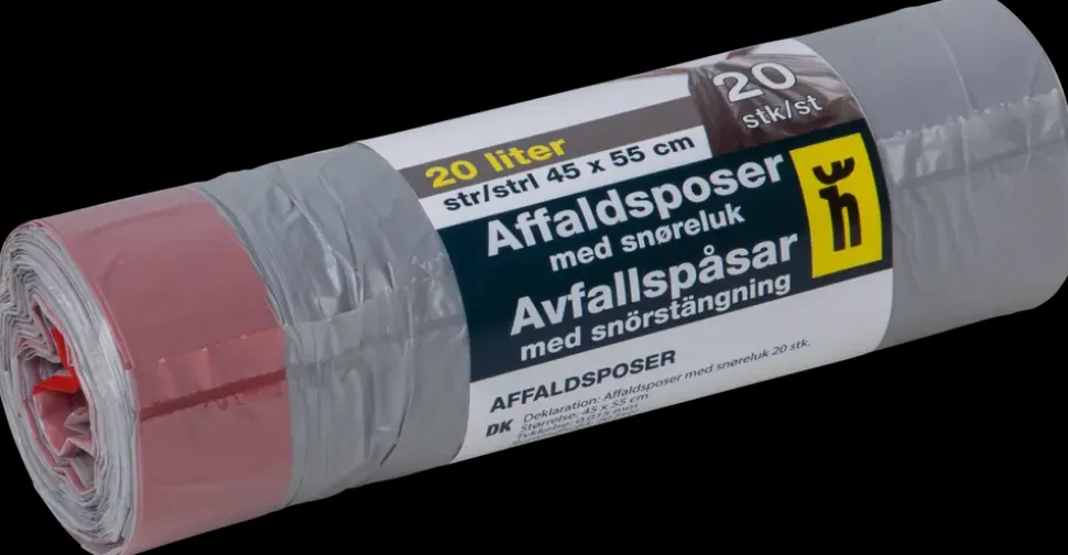 Affaldspose med snøreluk 20 L