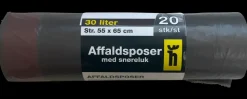 Affaldspose med snøreluk 30 L