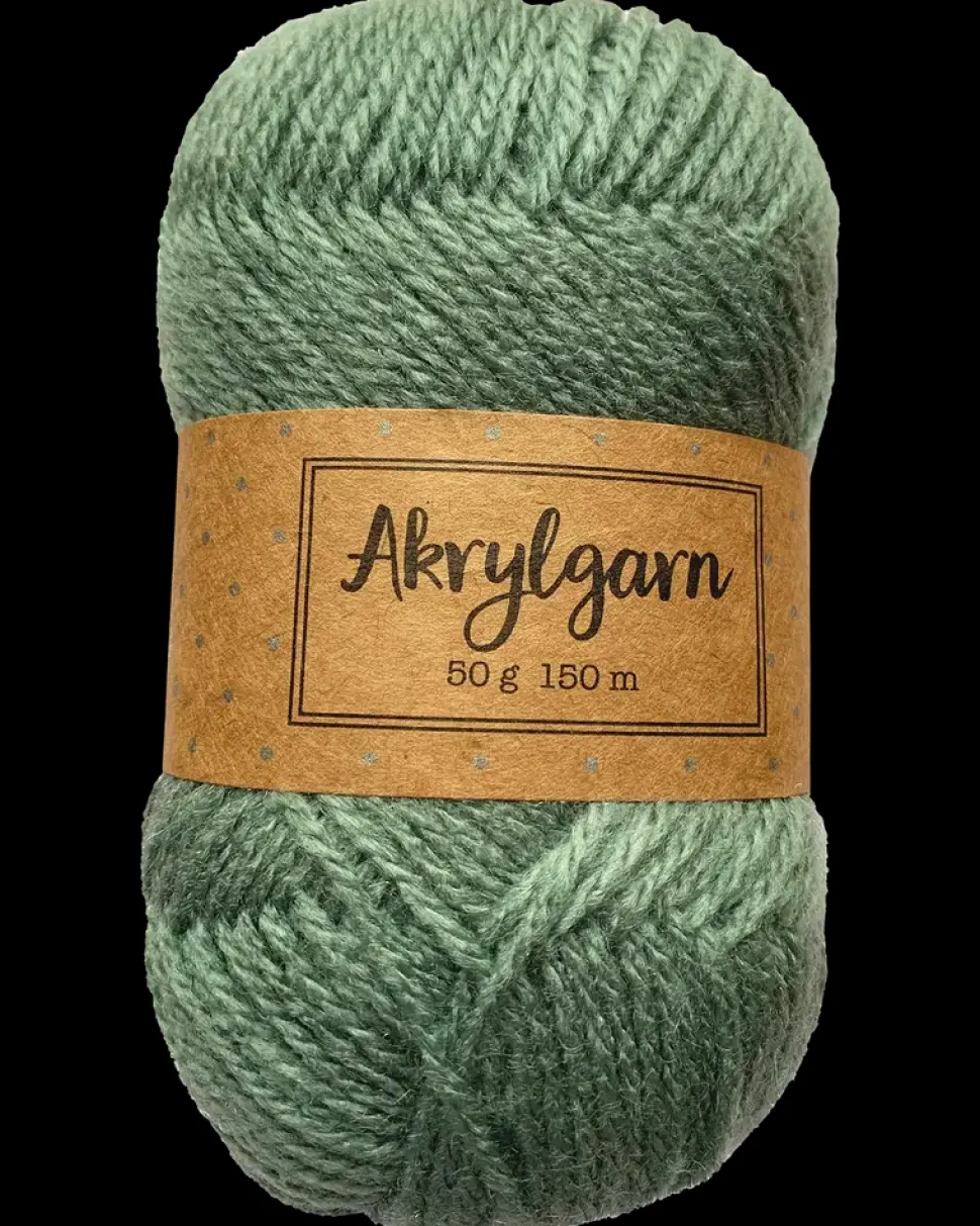 Akrylgarn 50 g - grå/grøn