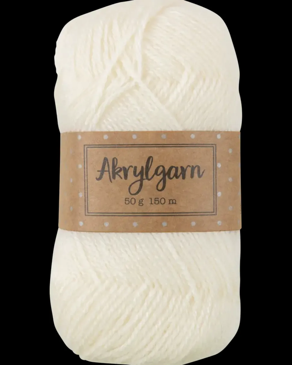 Akrylgarn 50 g - hvid