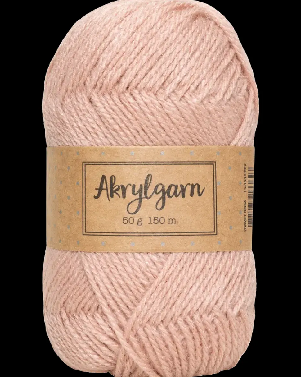 Akrylgarn 50 g - støvet rosa