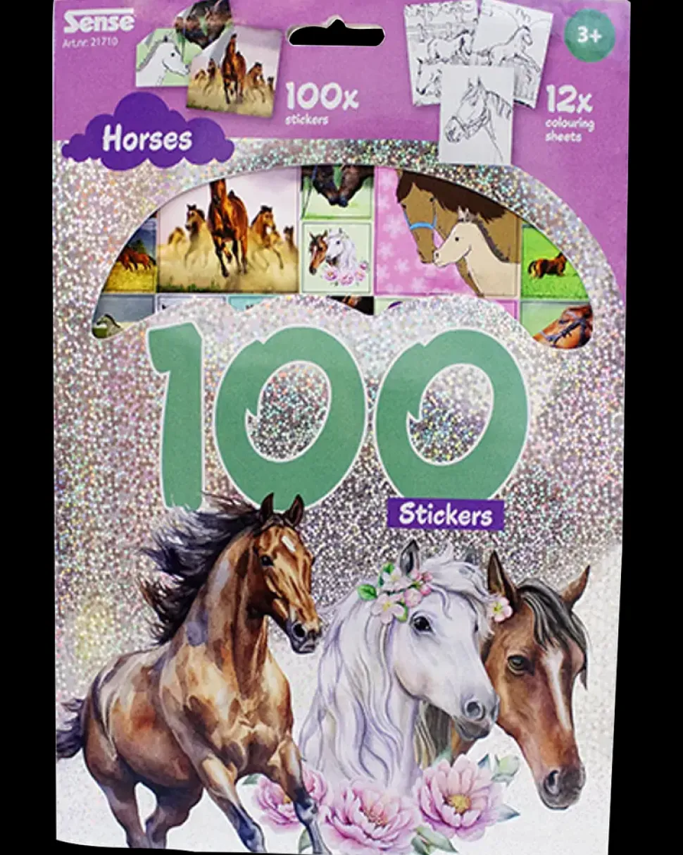 Aktivitetshæfte 100 stickers - heste