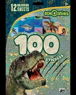 Aktivitetshæfte 100 stickers - dinosaurer