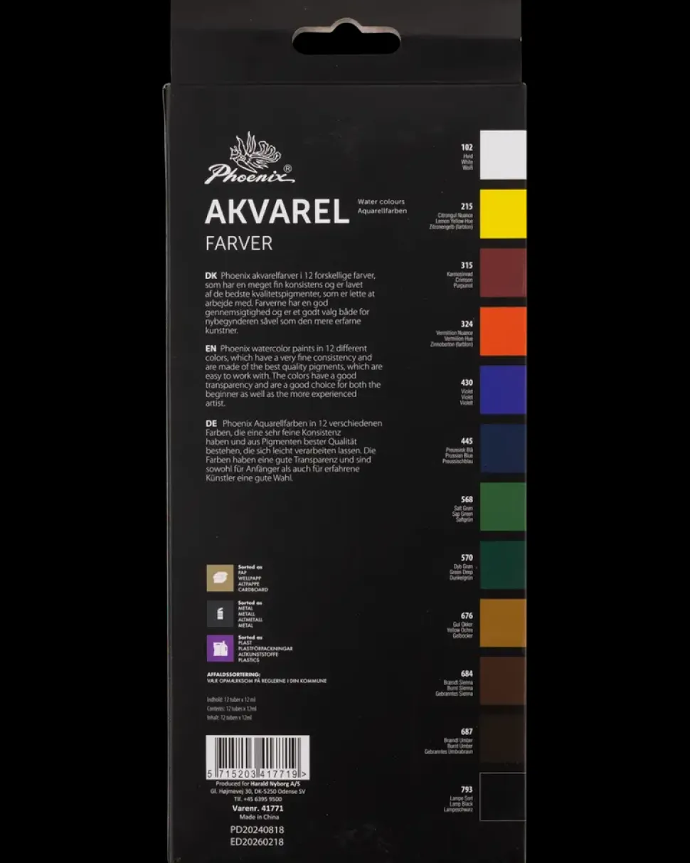Akvarelfarvesæt - 12 ml