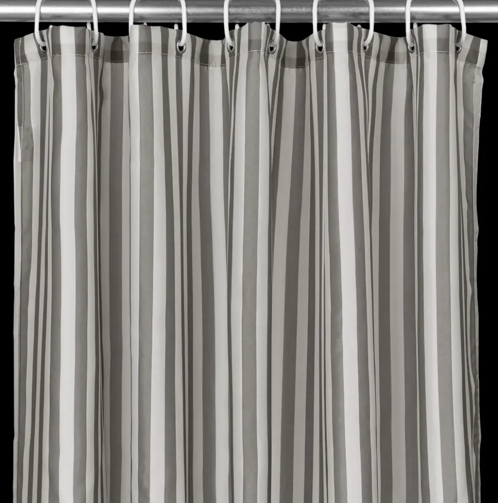 Badeforhæng 140 x 200 cm - Grå stribet