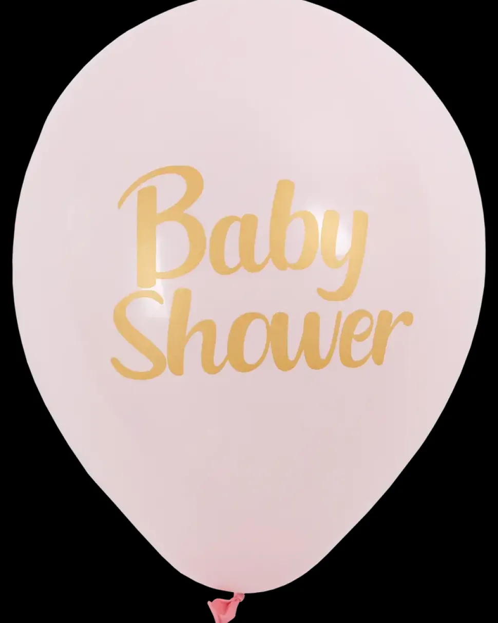 Ballon baby shower lyserød 6-pak