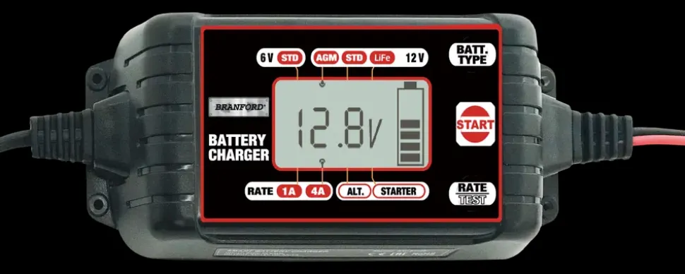 Batterilader 1A/4A 6V/12V