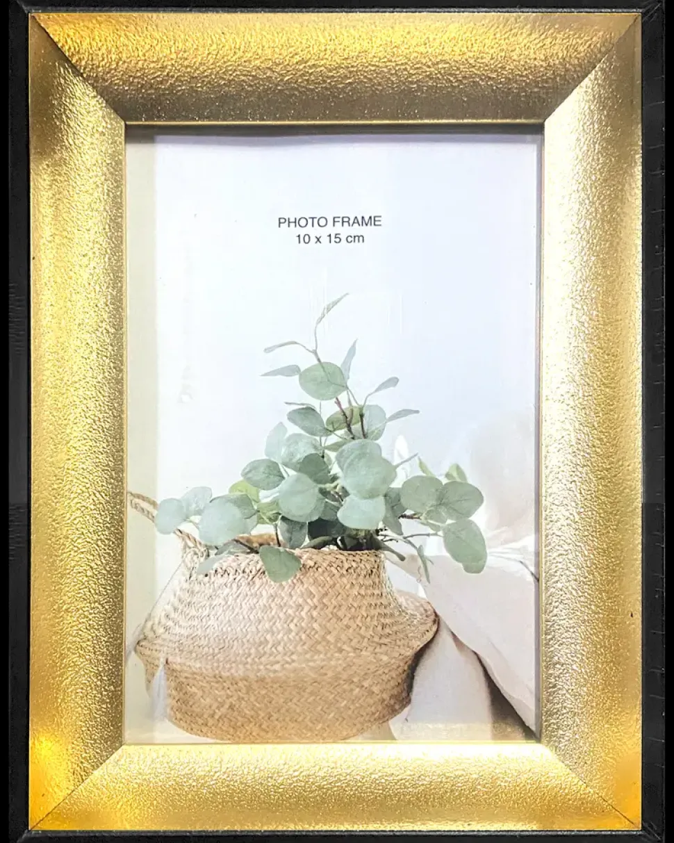 Billedramme guld/sort - 10 x 15 cm