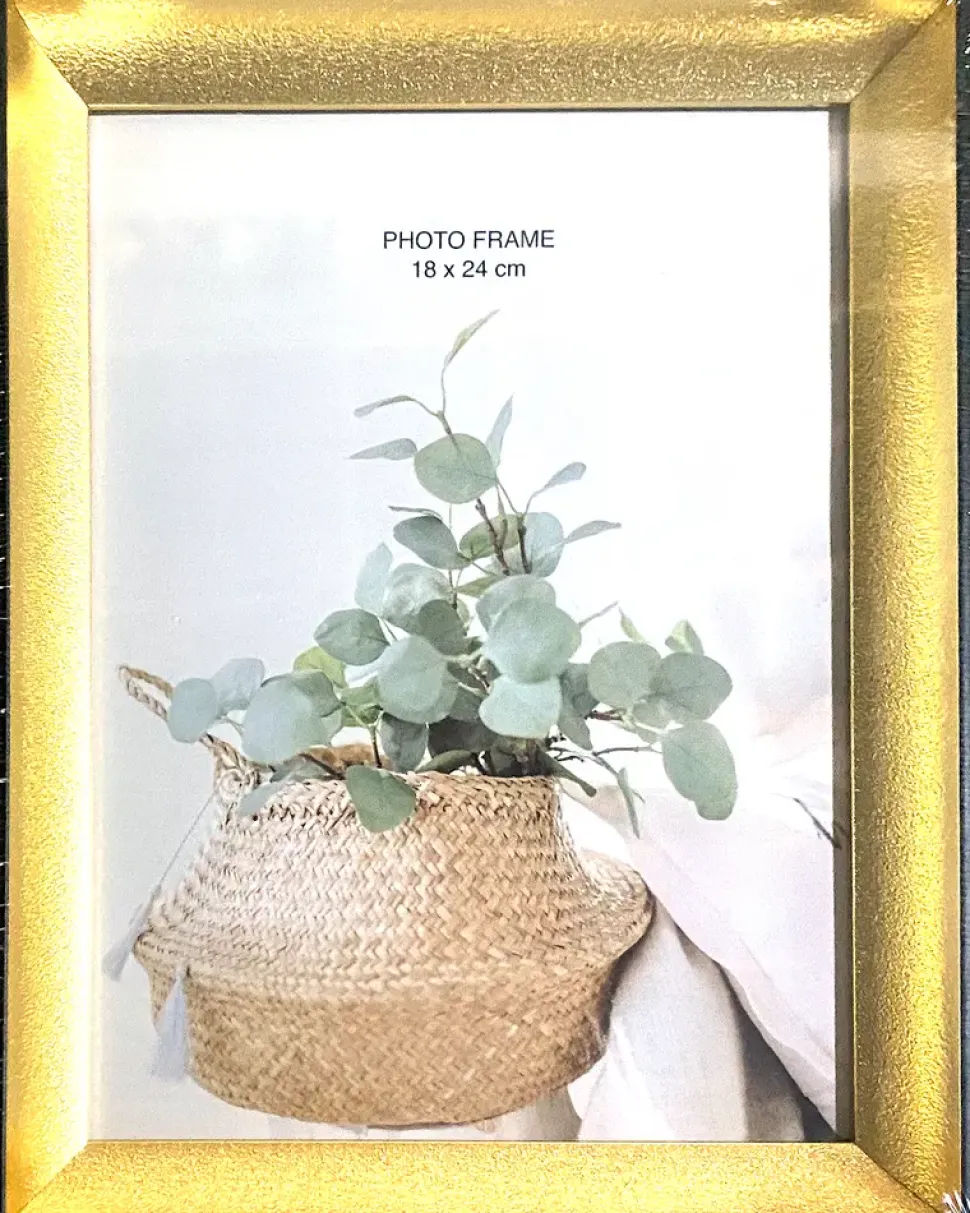 Billedramme guld/sort - 18 x 24 cm