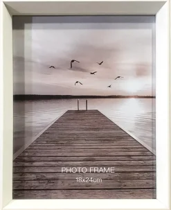Billedramme hvid/natur - 18 x 24 cm
