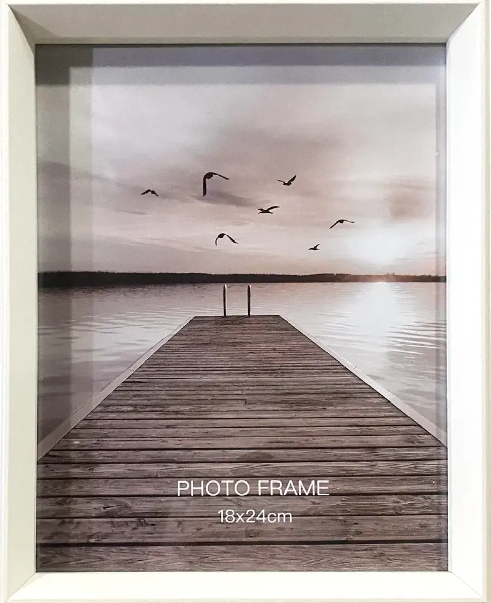 Billedramme hvid/natur - 18 x 24 cm