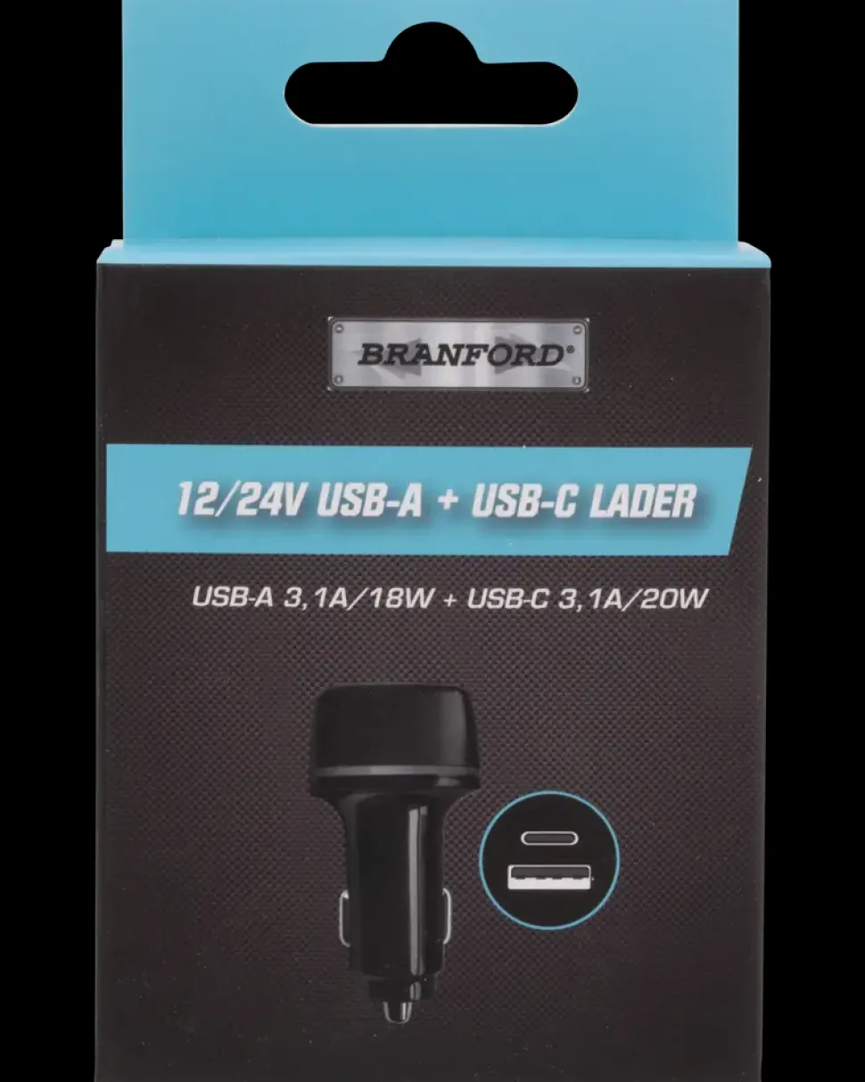 Biloplader 12/24 DC med dobbelt USB-udtag