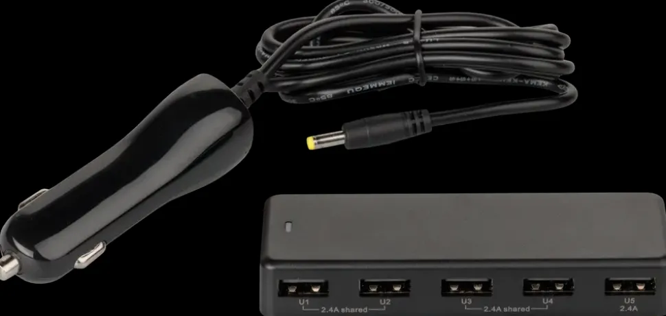Biloplader til 5 USB produkter