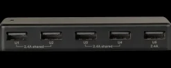 Biloplader til 5 USB produkter