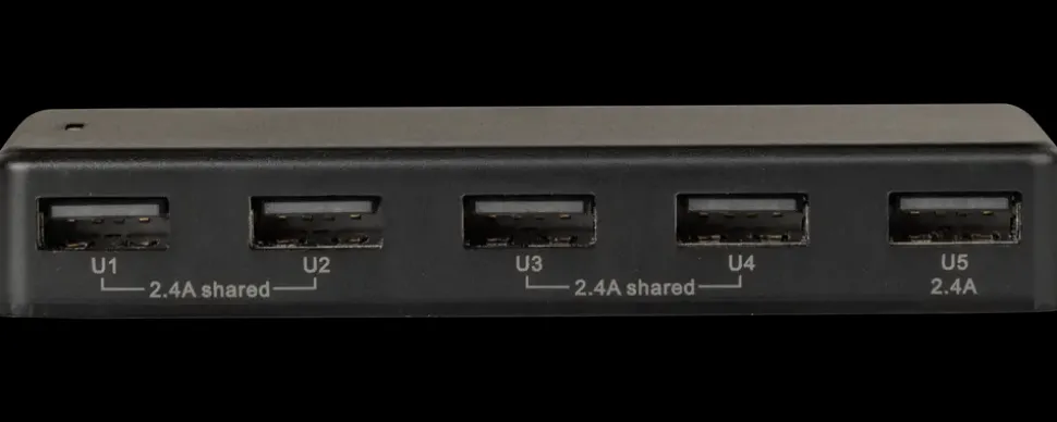 Biloplader til 5 USB produkter