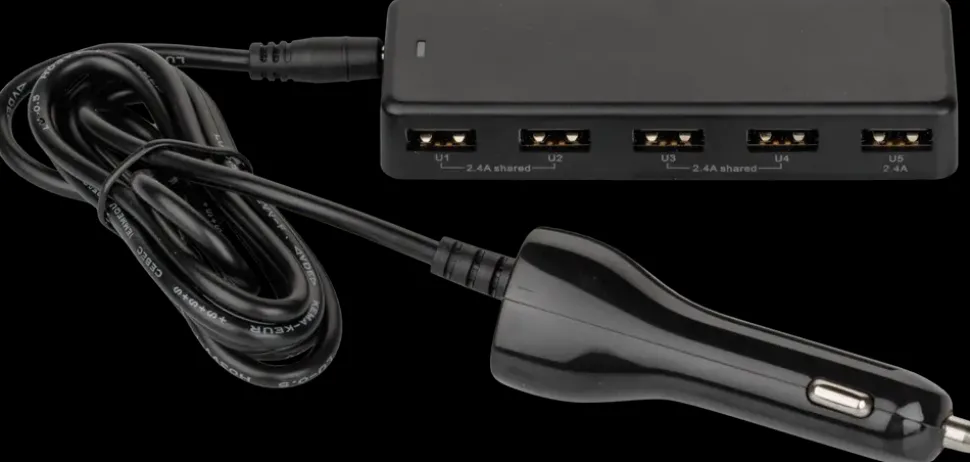 Biloplader til 5 USB produkter