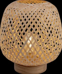 Bordlampe bambus flet - H20 cm