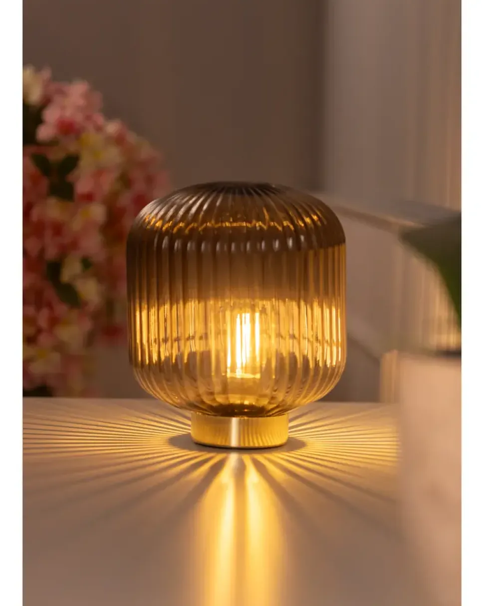 Bordlampe i glas - assorterede farver