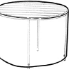 Bordovertræk H. 75 x Ø125 cm - sort