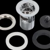 Bundventil med prop 1 1/4'' - krom