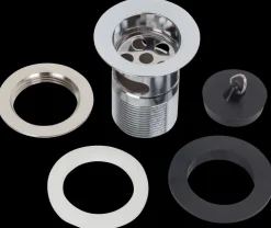 Bundventil med prop 1 1/4'' - krom