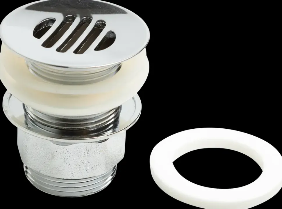 Bundventil med rist 1 1/4'' - krom