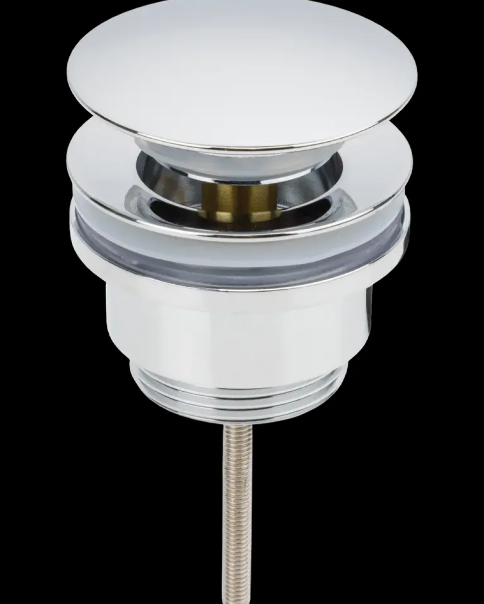 Bundventil med stor push-open 1 1/4" forkrom