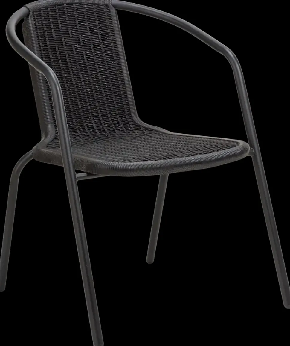 Caféstol plast polyrattan - sort