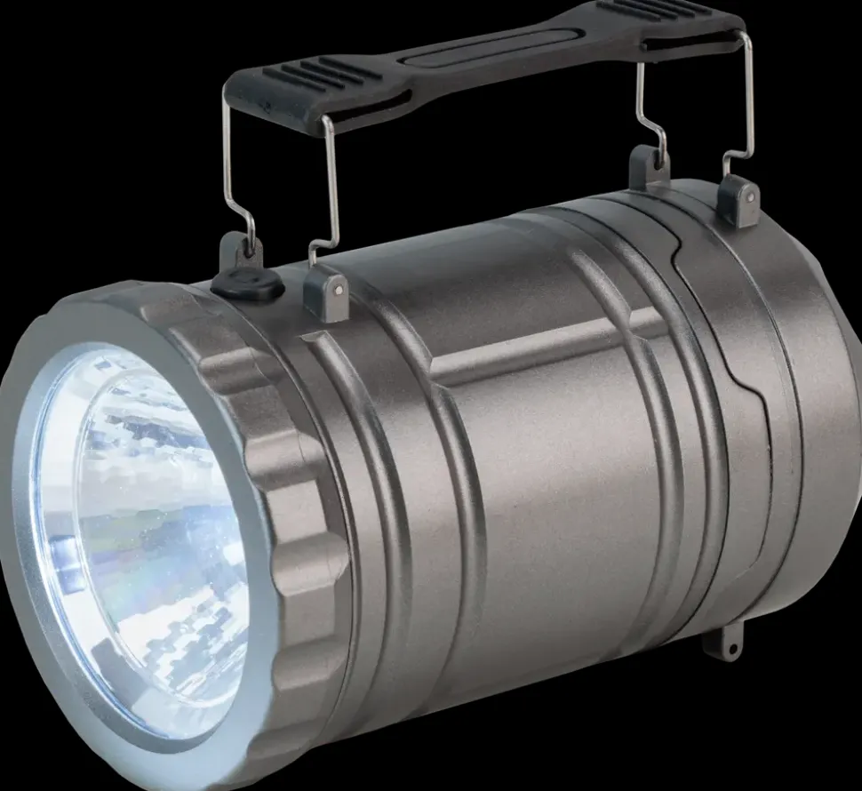 Campinglampe med flamme - ass. farver