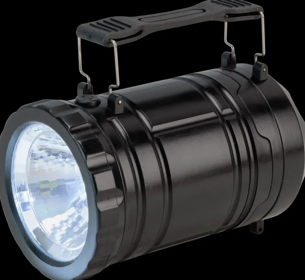 Campinglampe med flamme - ass. farver