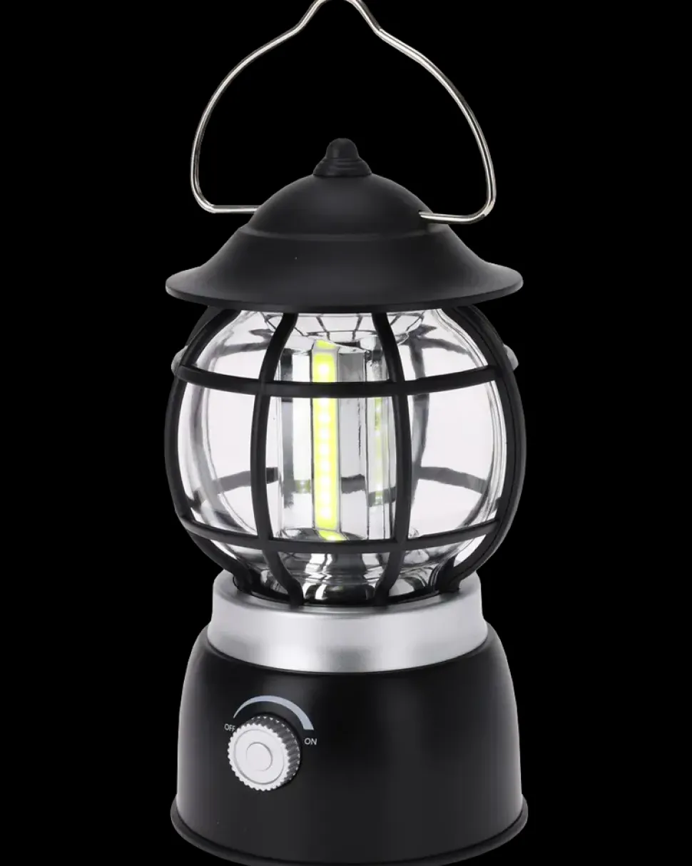 Campinglampe retro med LED H. 20 cm