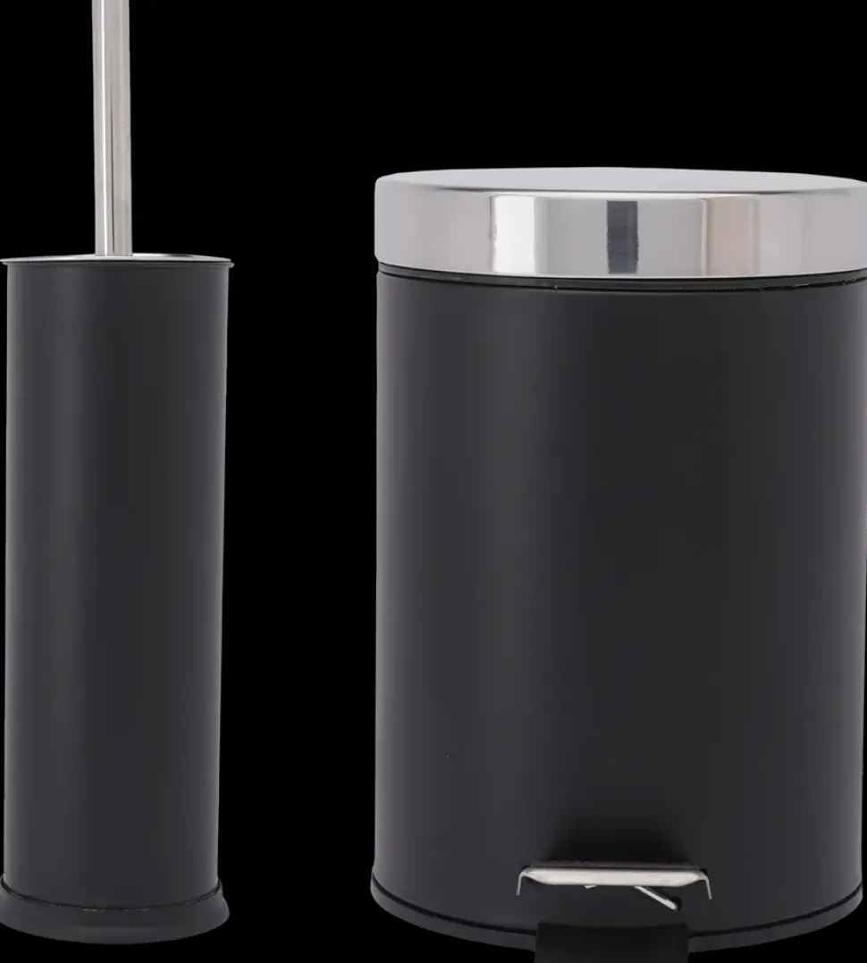 CARLSBAD Pedalspand 3 liter og toiletbørste sort