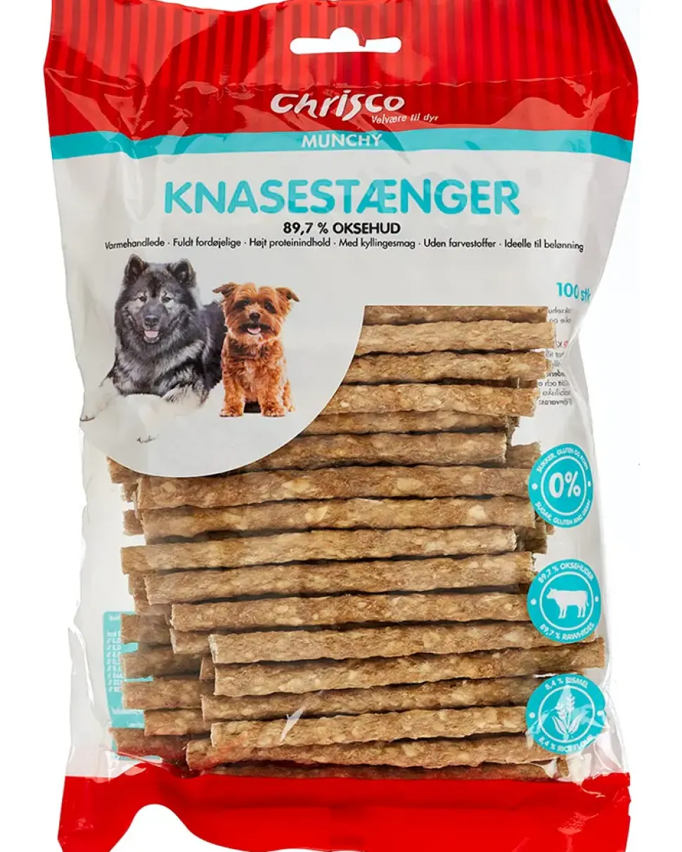 Chrisco Knasestænger med kyllingesmag rund 100-pak