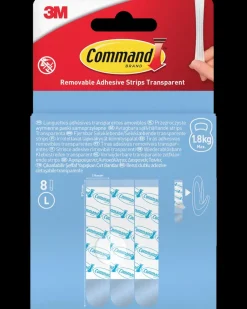 Command™ Aftagelige Klæbestrips 8 stk - Transparent L