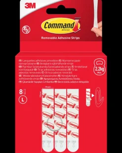 Command™ Aftagelige Klæbestrips 8 stk - Hvid L