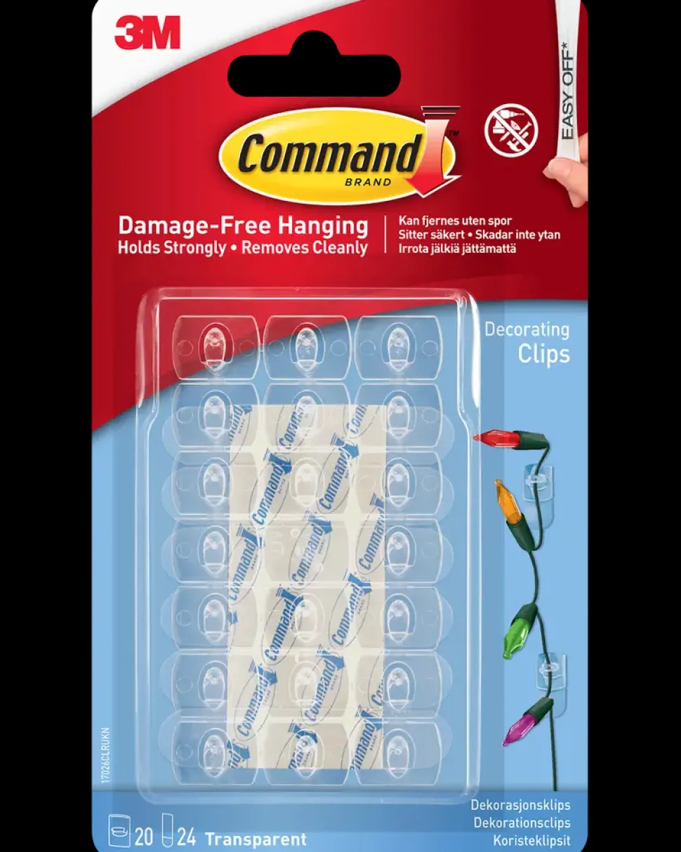 Command™ Dekorationsclips Indendørs - Transparent