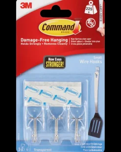 Command™ Trådkroge med Strips - Transparent Små