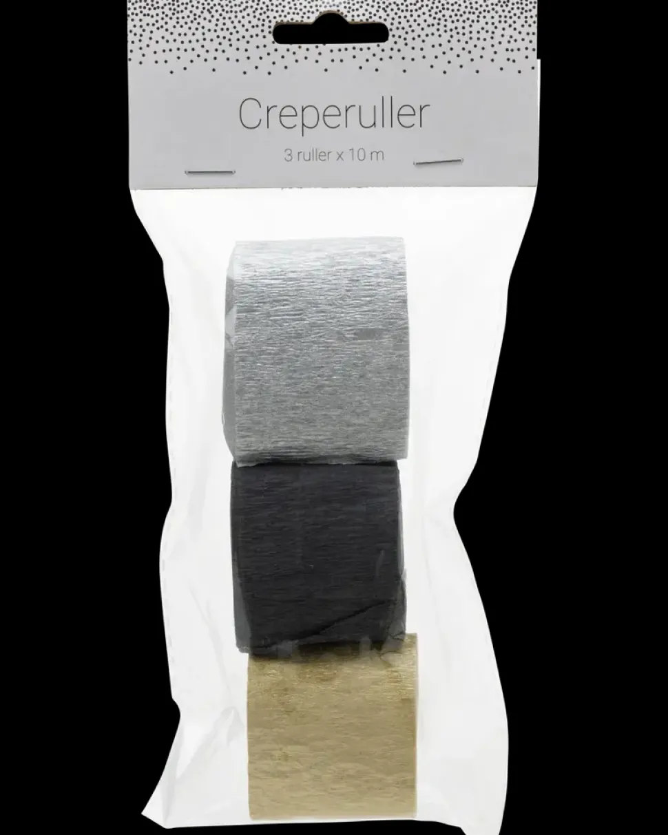 Crepepapir 3-pak - assorterede farver