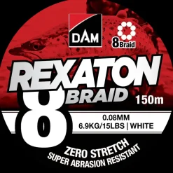 DAM Fletline 8 Braid 150 m 0,08 mm - hvid