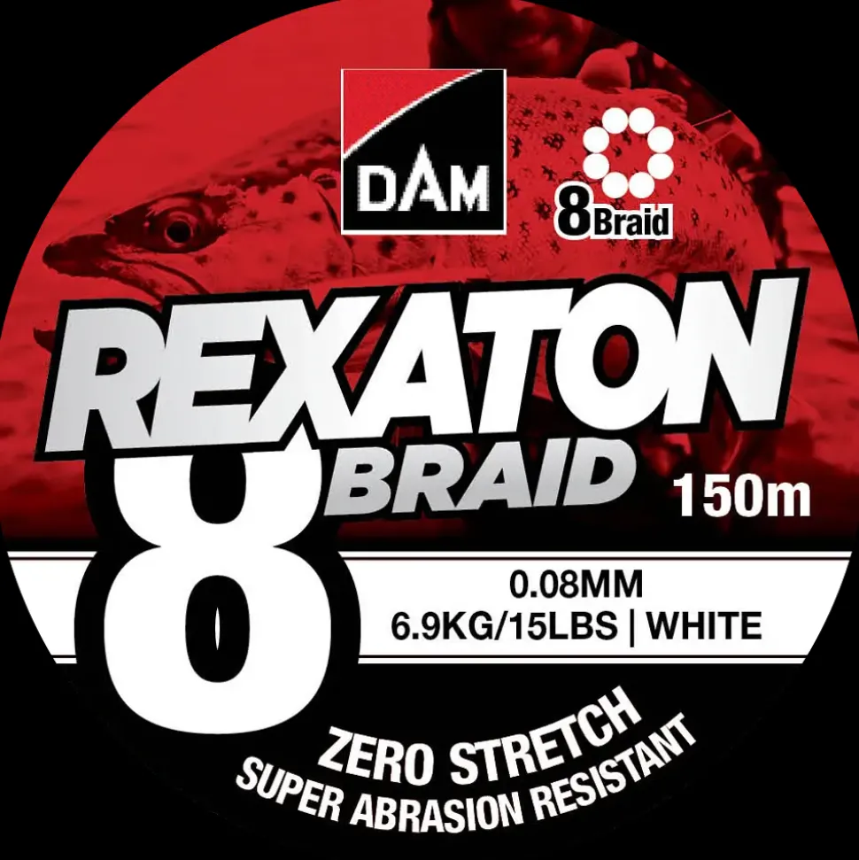 DAM Fletline 8 Braid 150 m 0,08 mm - hvid