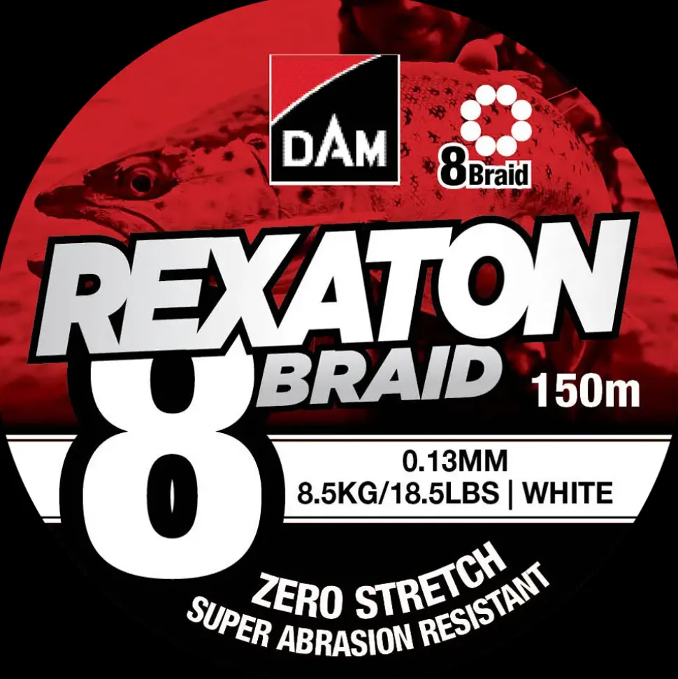 DAM Fletline 8 Braid 150 m 0,13 mm - hvid