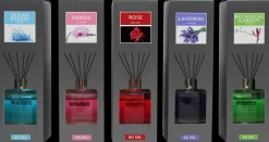 Diffuser inkl. duftpinde - assorterede varianter