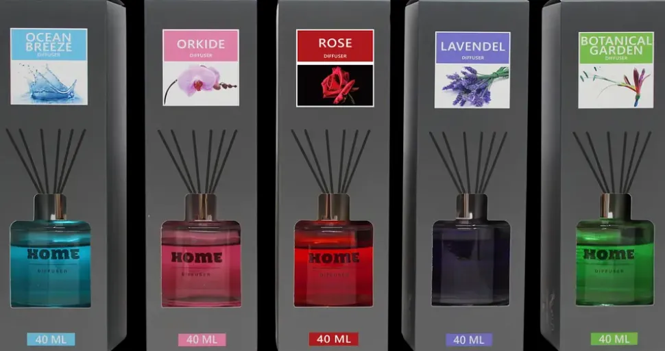 Diffuser inkl. duftpinde - assorterede varianter