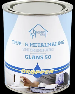 Droppen Træ og metal maling 0,75 L glans 50 - modehvid