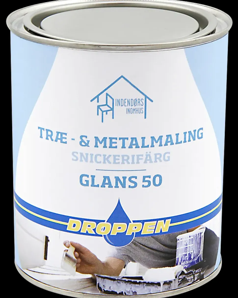 Droppen Træ- og metalmaling 0,75 L glans 50 - sort