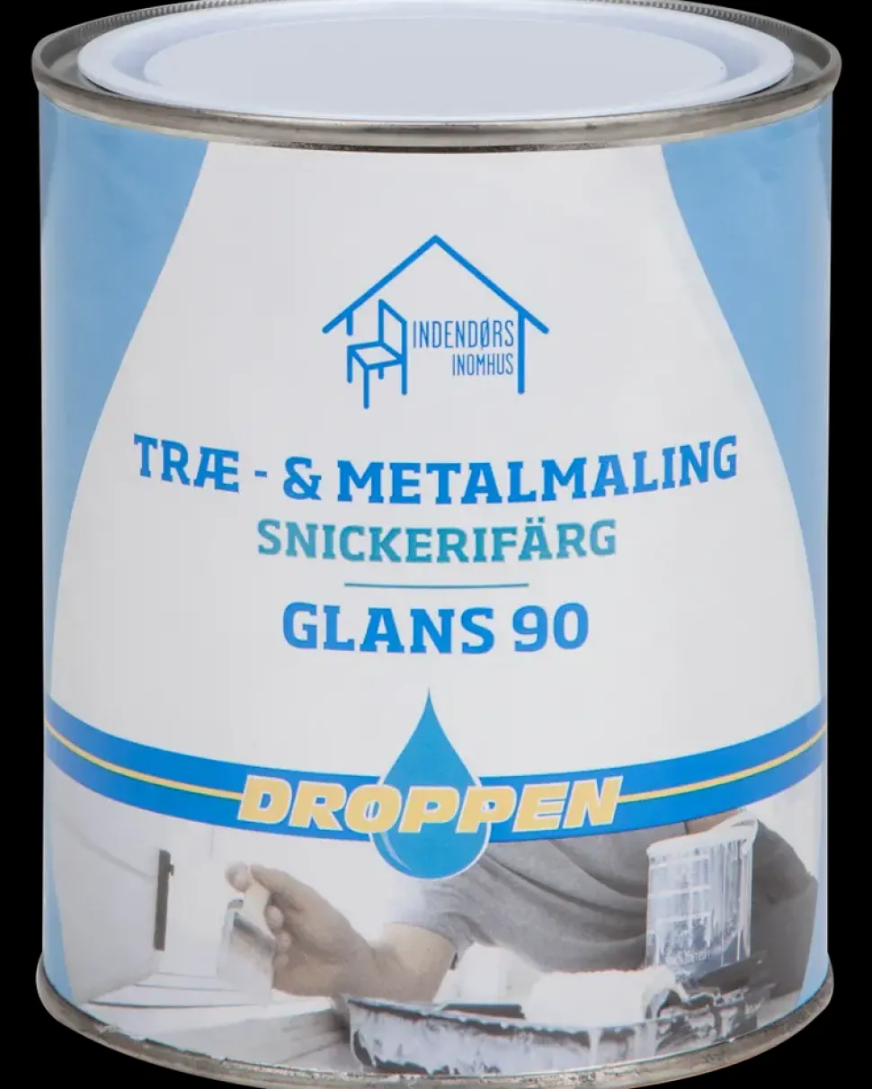 Droppen Træ- og metalmaling 0,75 L glans 90 - hvid