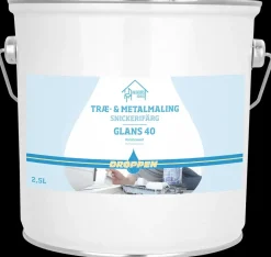 Droppen Træ- og metalmaling 2,5 L glans 40 - hvid