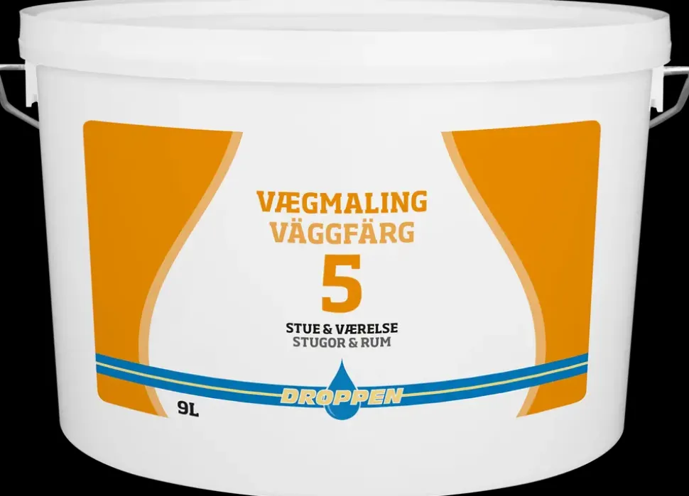 Droppen Vægmaling 9 L glans 5 - hvid