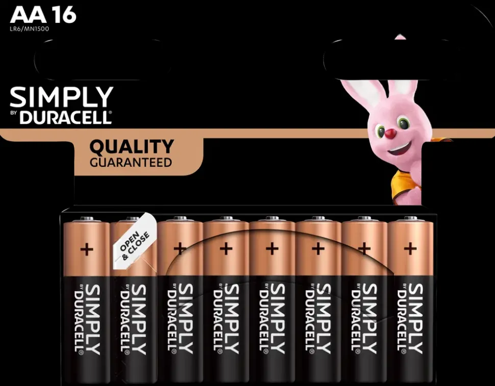 DURACELL Simply Batteri AA 16-pak