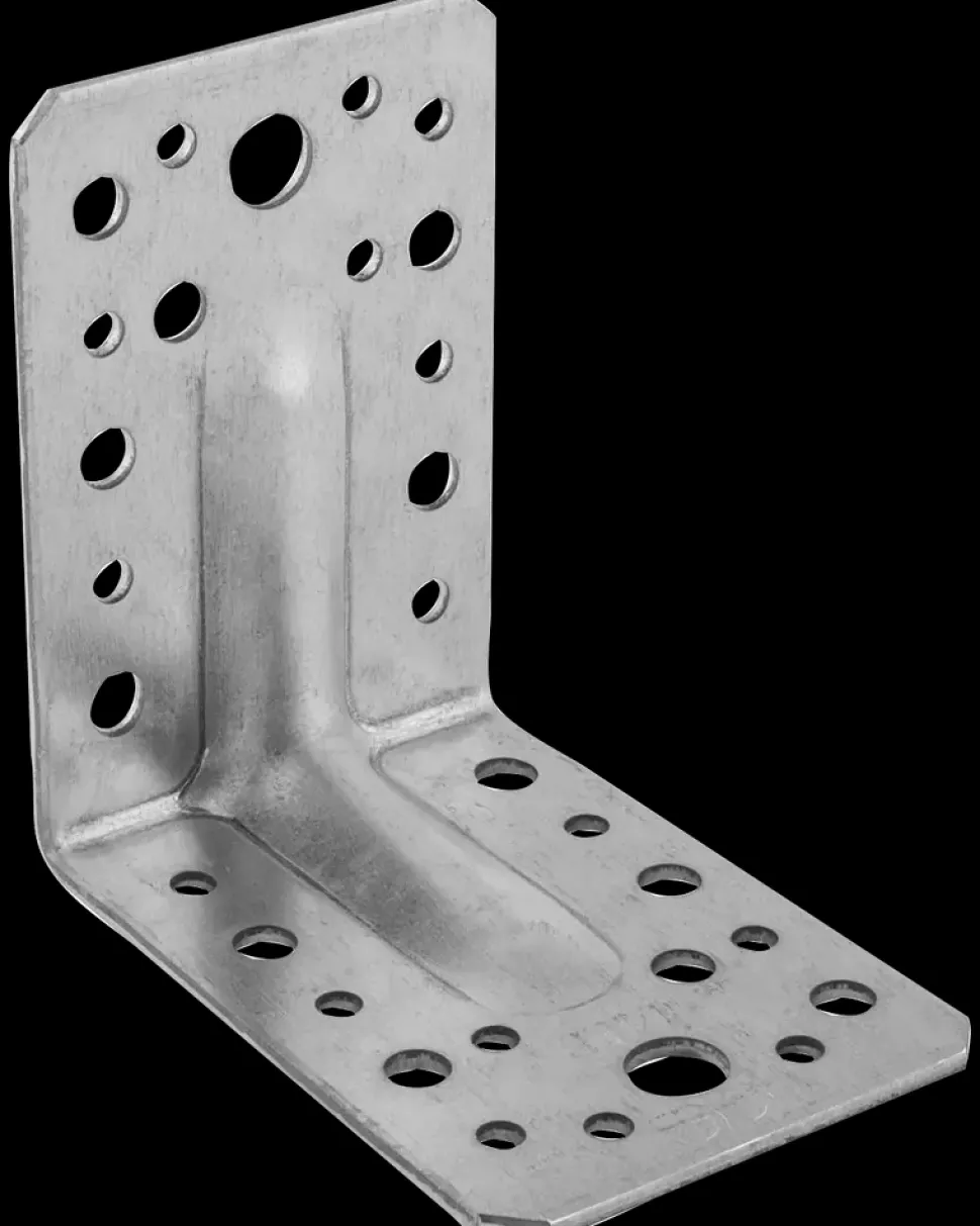 DXstrong Vinkelbeslag med rib 90 x 90 x 65 mm